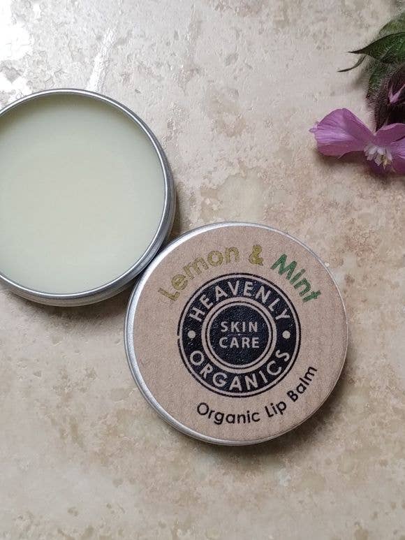 Organic Lemon & Mint Lip Balm for wholesale by Heavenly Organics Skin Care