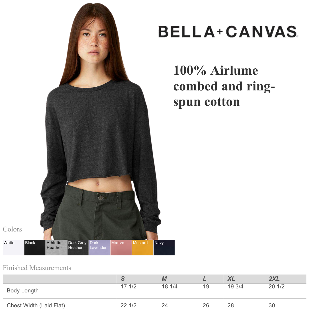 MYES BULK APPAREL - Vente T-shirt – femme - T-shirt à manches longues raccourci pour femme BELLA+CANVAS2