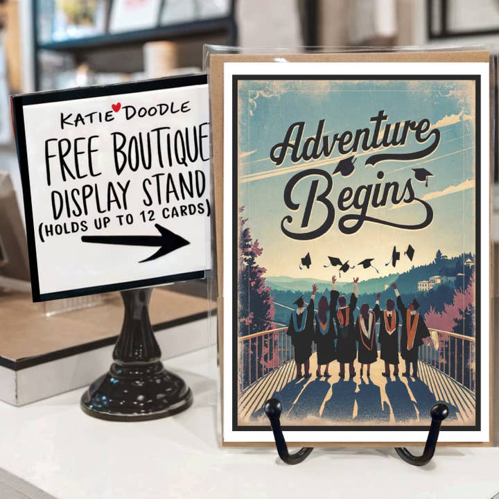 Katie Doodle | Boutique Greeting Cards & Birthday Gifts - Wholesale Graduation Card - Graduation Cards w/Display Stand | Graduation Gifts 2025