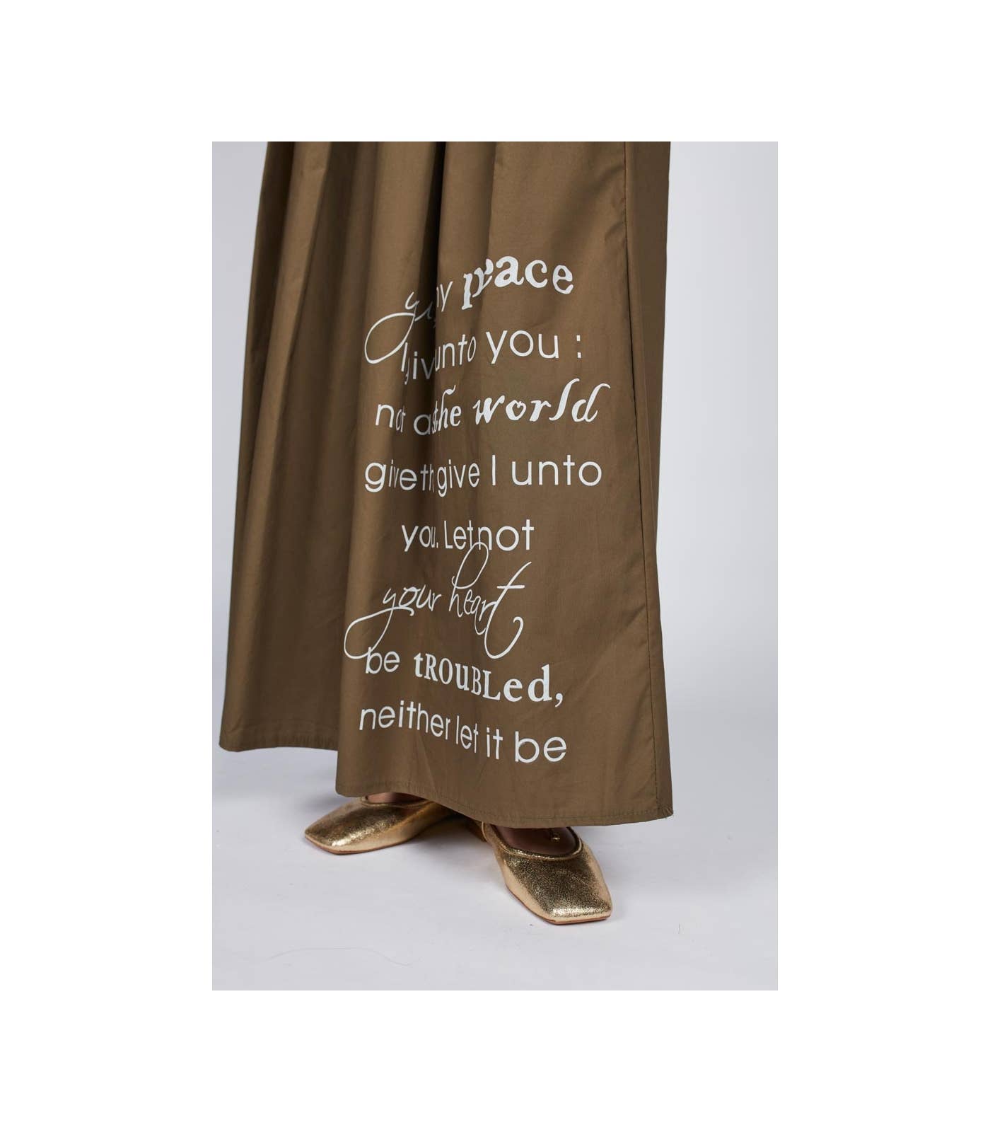 Khaki Poplin Long Skirt for wholesale on Faire4