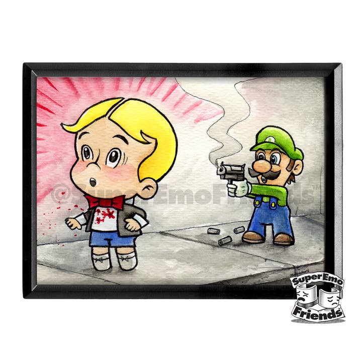 Impression encadrée 5x7 SuperEmo Richie pour la vente par SuperEmoFriends