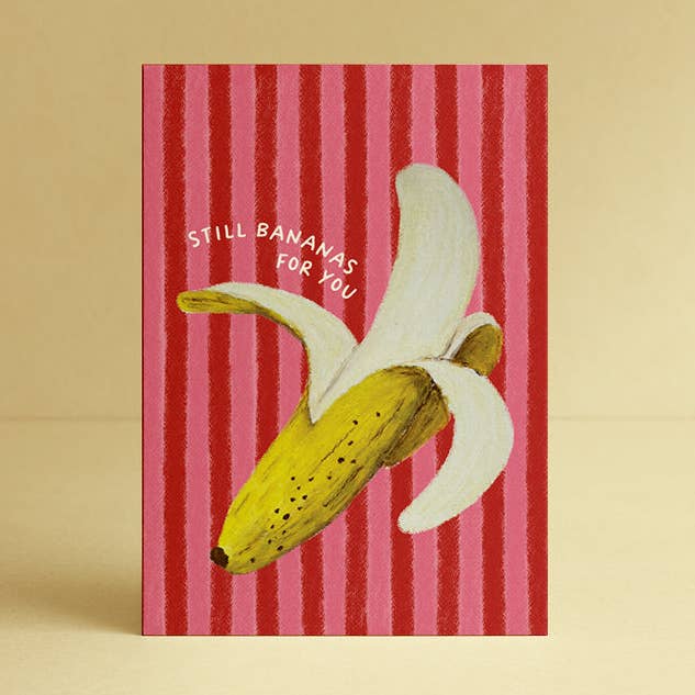 'Still Bananas For You' Valentine's Card for wholesale by Daymaker Stationery