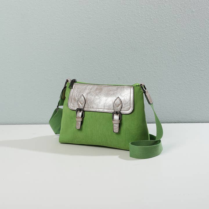 Schoudertas van twee materialen voor wholesale door INES DELAURE