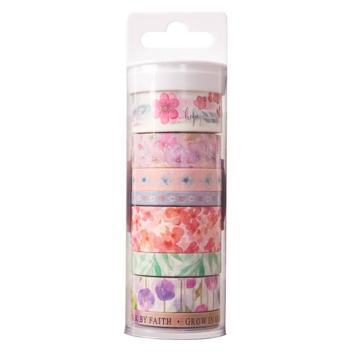 Christian Art Gifts - Wholesale Washi Tape - Washi Tape Set 8pc Blossoms of Blessings