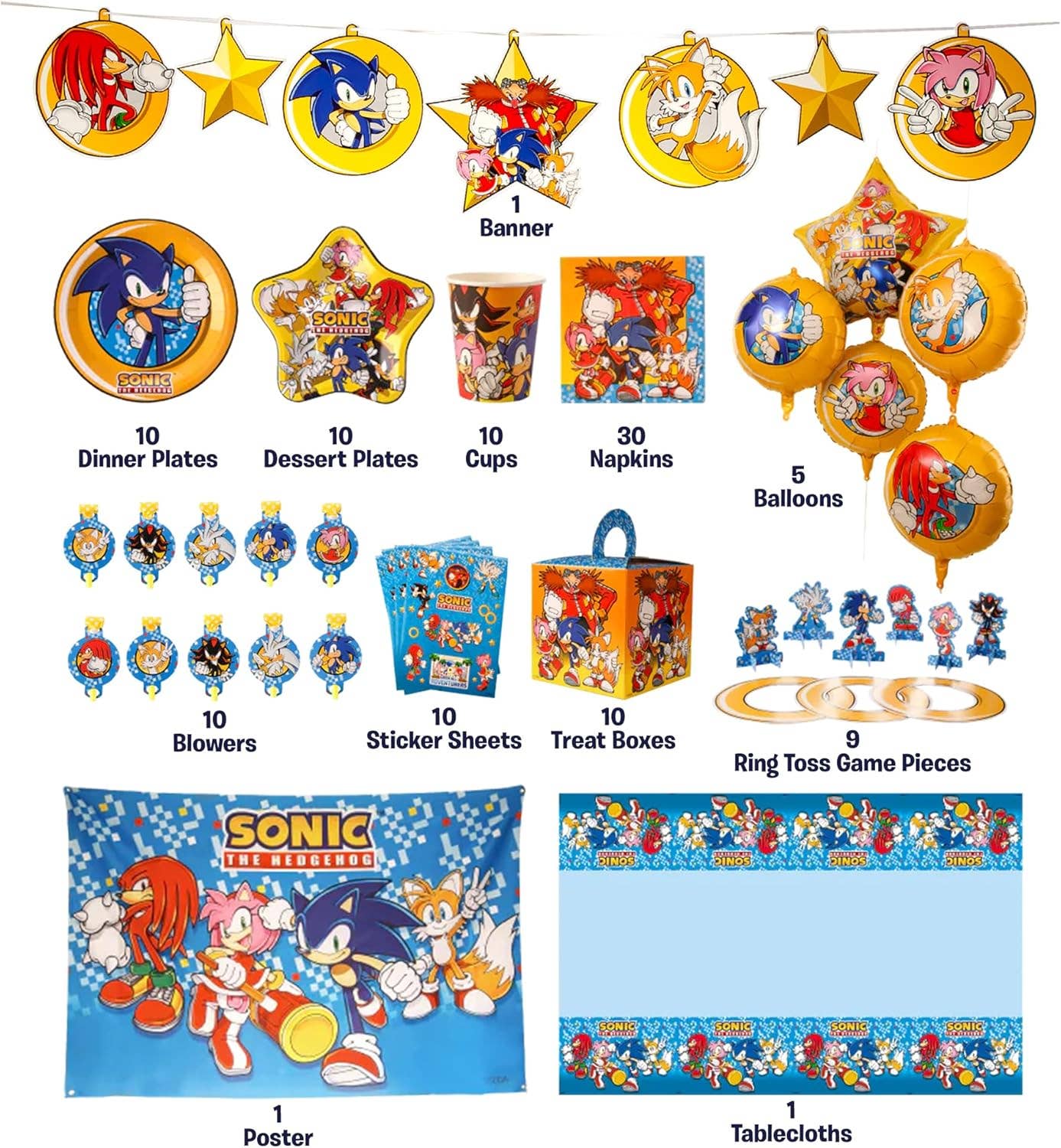 Mighty Mojo Toys - Wholesale Party Favor - Sonic The Hedgehog Birthday Party Kit4