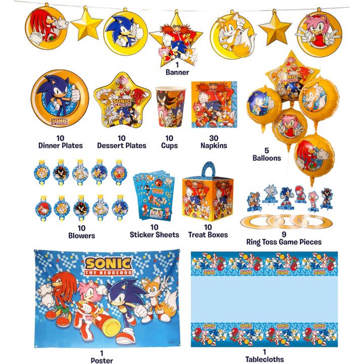 Mighty Mojo Toys - Wholesale Party Favor - Sonic The Hedgehog Birthday Party Kit4