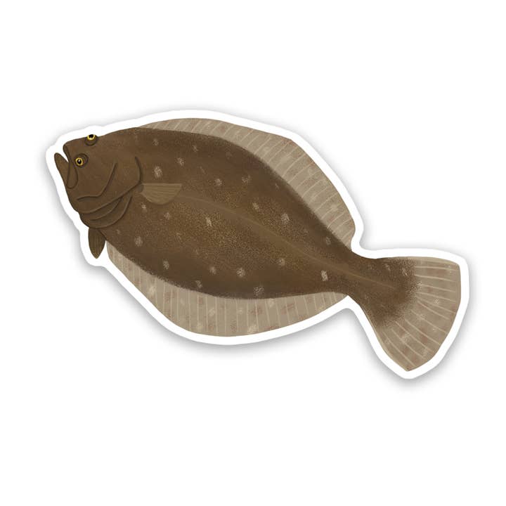 Flounder Fish Vinyl Sticker Decal for wholesale by Proper Wolf
