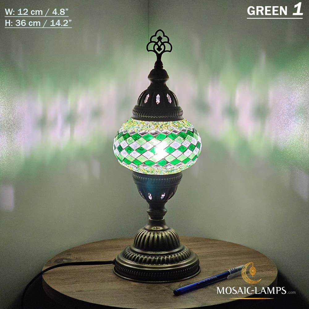 Mosaic Lamps - Vendita all'ingrosso Lampada da scrivania/d'accento - Lampada da tavolo turca a mosaico media con globo, artigianale, disponibile in 10+ colori12