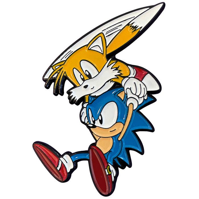 Tails and Sonic - Sonic the Hedgehog Enamel Pin for wholesale by Zen Monkey Studios