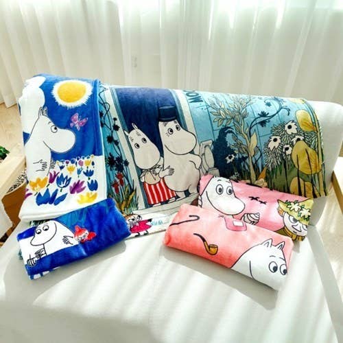 K-Wonderland - Wholesale Throw Blanket - Moomin Illust Warm Cozy Throw Mini Blanket3