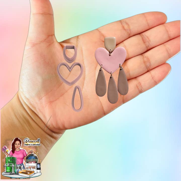 Wax Love Valentine Polymer clay cutter for wholesale by Roussell Prints and Demand LLC