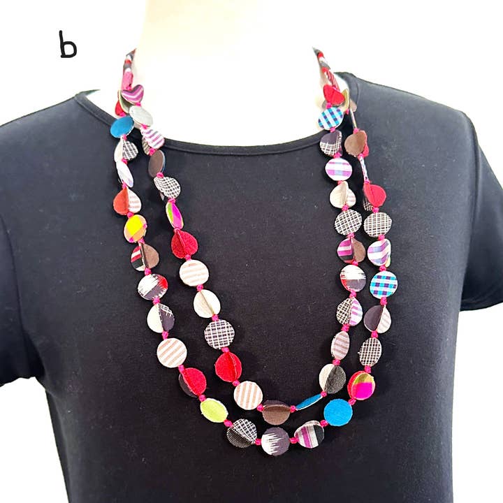 Dobbelt Strands Tie Dye silke halskæde for engroshandel hos Sophie Silks