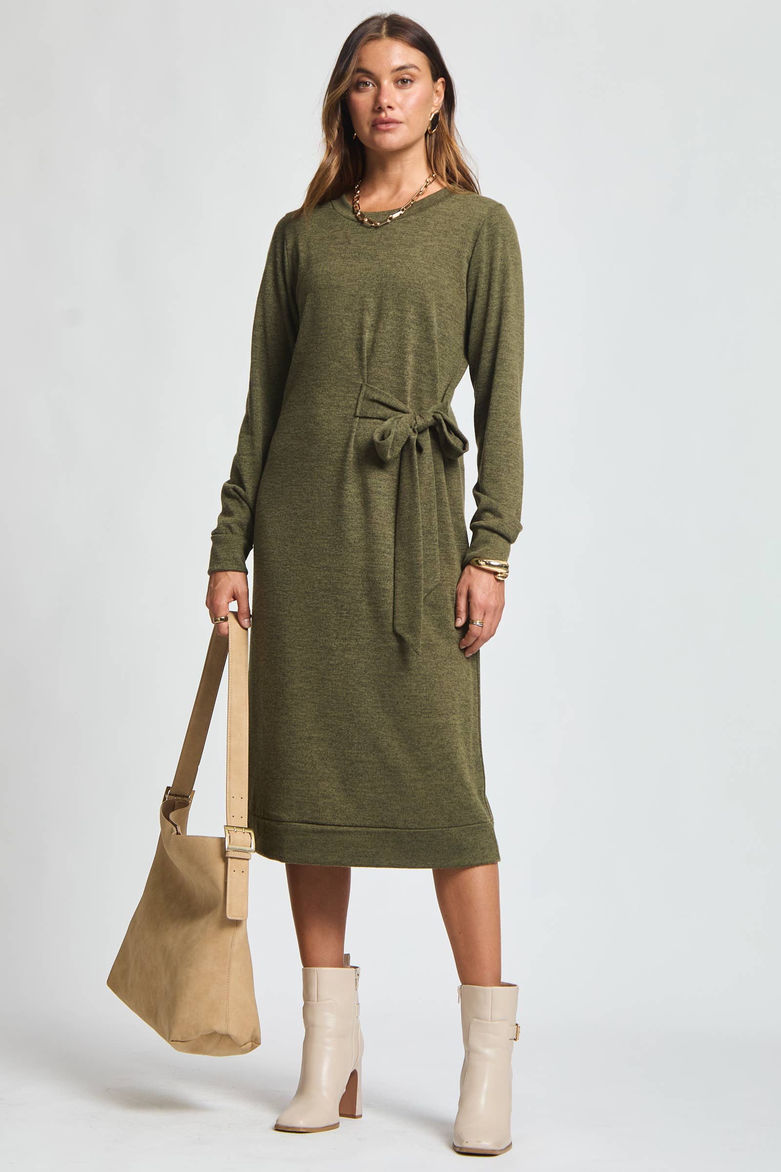 Dear Scarlett - Wholesale Dress - Women's - Hacci Knit Tunic Dress TRV-TIMELESS12