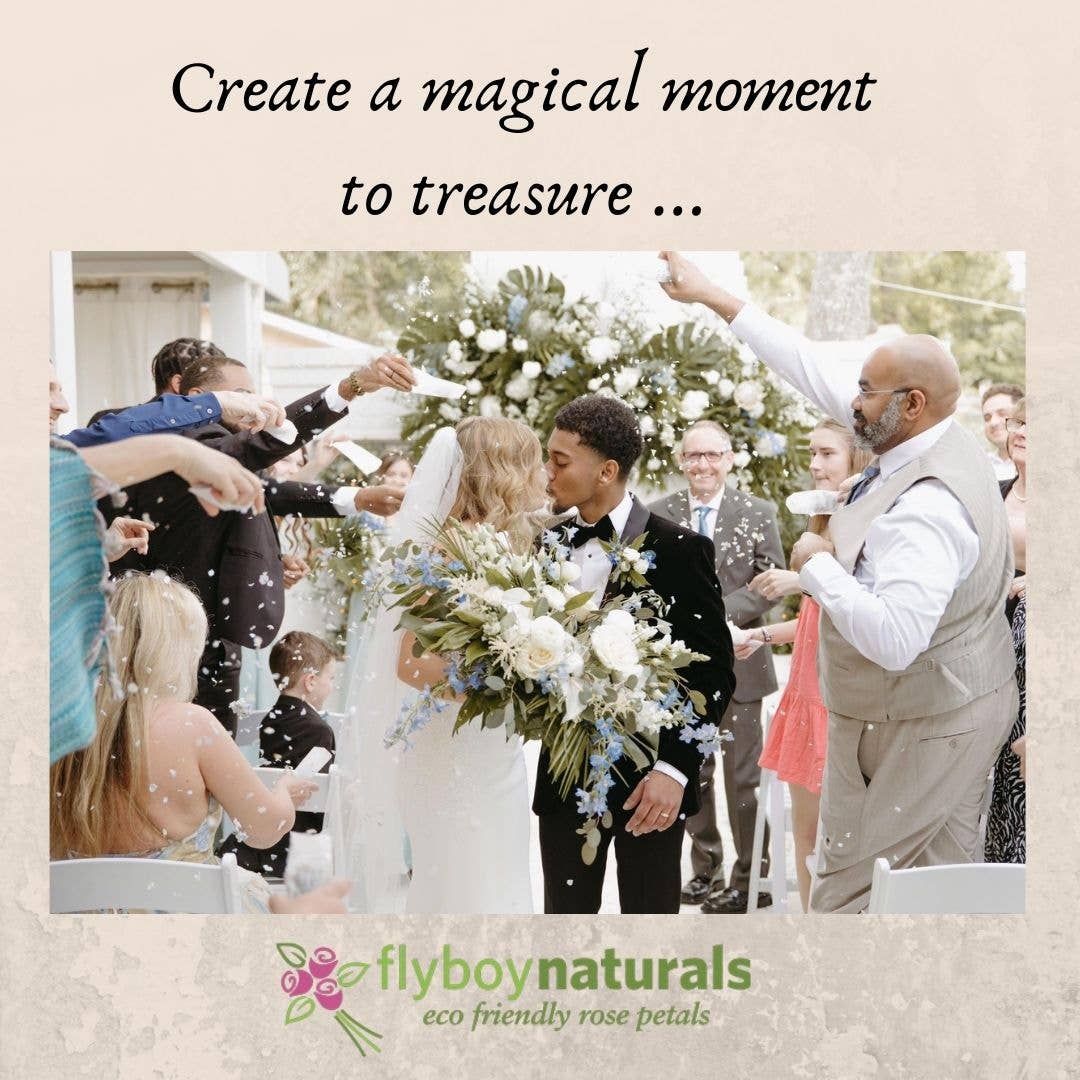 Flyboy Naturals Rose Petals - Wholesale Dried/pressed flowers - Bridal White/Ivory Freeze-Dried Rose Petals 30 Cups USA20