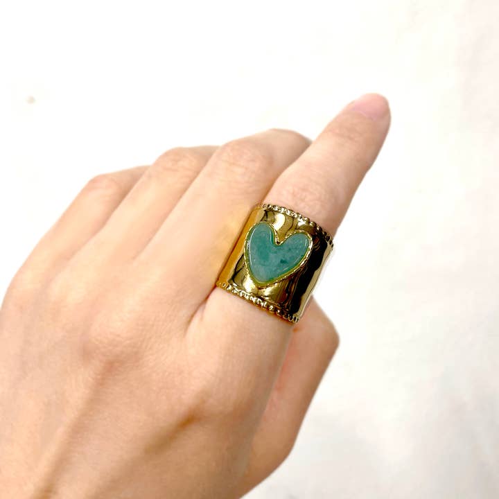 Cassette Barcelona - Wholesale Cocktail/Statement Ring - Stainless Steel Heart Ring1