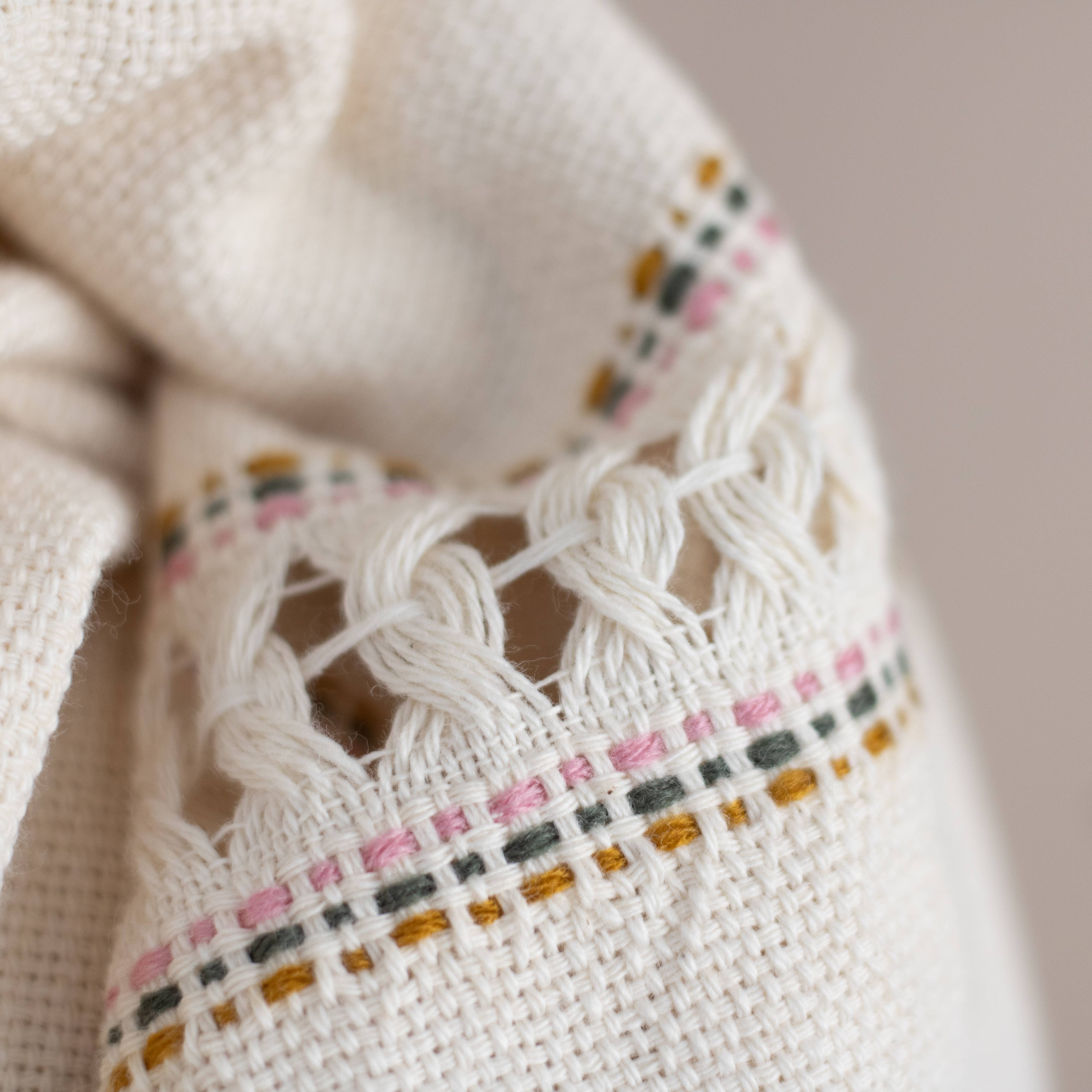 Origin Mexico – wholesale Wrap – Women's – Handwoven Organic Cotton Shawl Wrap -Pink, Olive and Mustard5