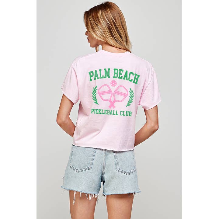 PALM BEACH PICKLEBALL CLUB GRAPHIC CROP TOP for wholesale by Illustrated Society