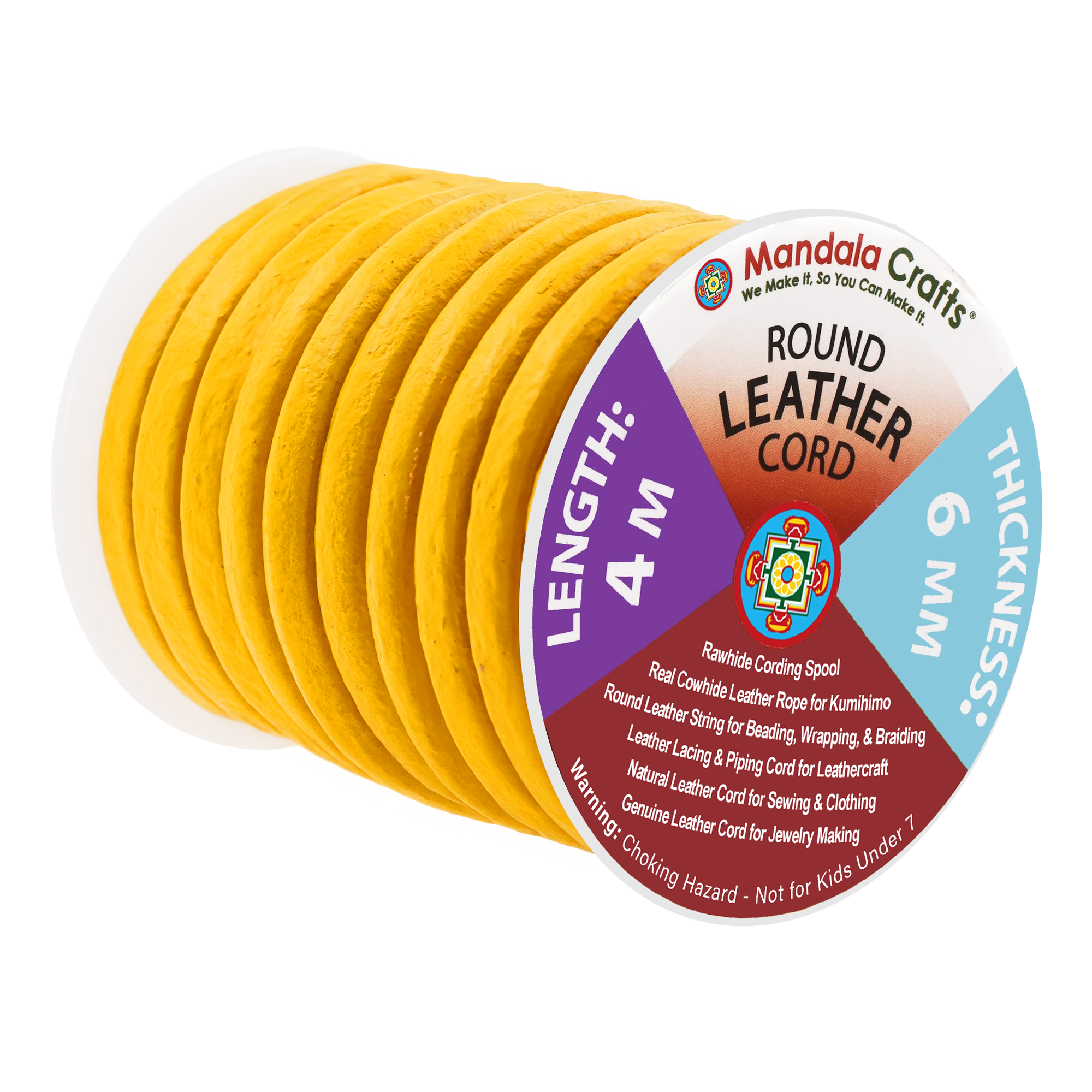 Mandala Crafts - Wholesale Craft Supplies - Mandala Crafts Round Cowhide Genuine Leather String Cord, Natural Rawhide Rope for Jewelry Making, Kumihimo Braiding, Shoelaces75