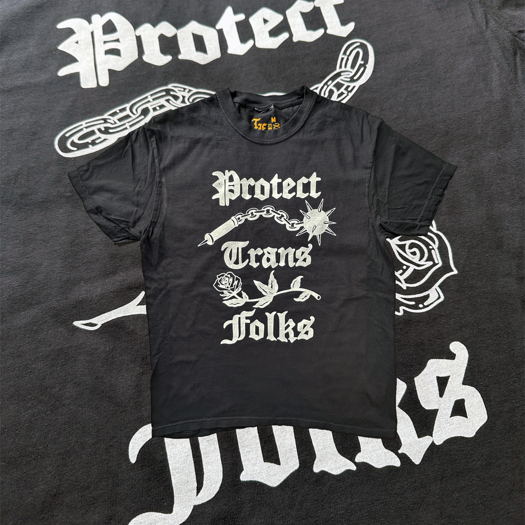 Transfigure Print Co. - Wholesale Screen Printed T-Shirt - Unisex - Protect Trans Folks Shirt (Flail)2