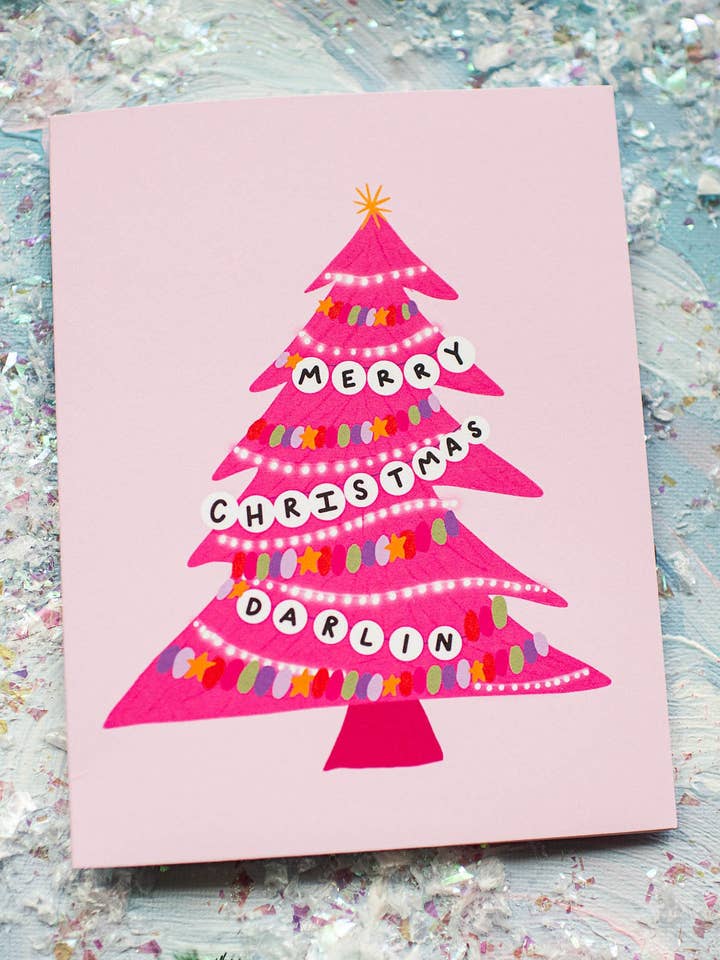 Merry Christmas Darlin, Friendship Bracelet Christmas Card for wholesale by Bouquet of Joy