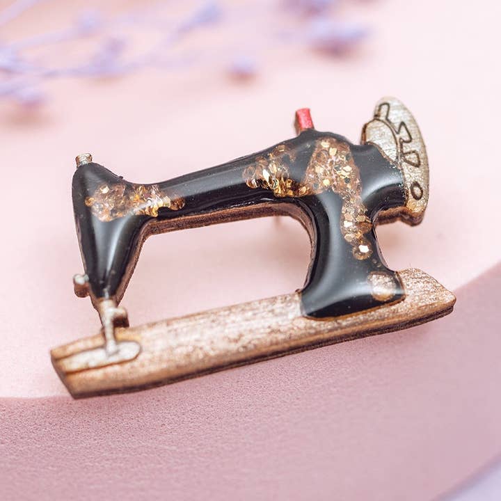 Sewing Machine Pin Badge for wholesale by Bekbek Makes