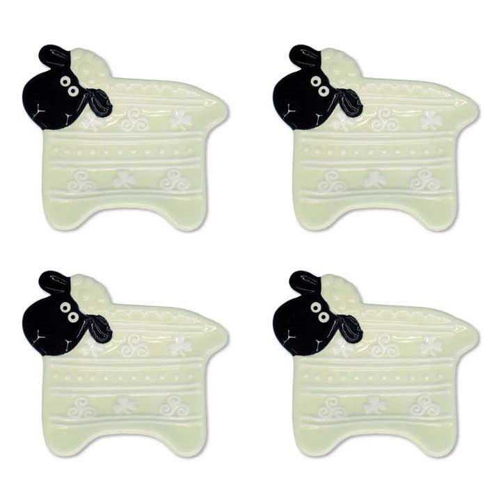 Dublin Gift Company - Vente Passoires à thé/infuseurs - Porte-sachets de thé en céramique peinte à la main en forme de mouton5