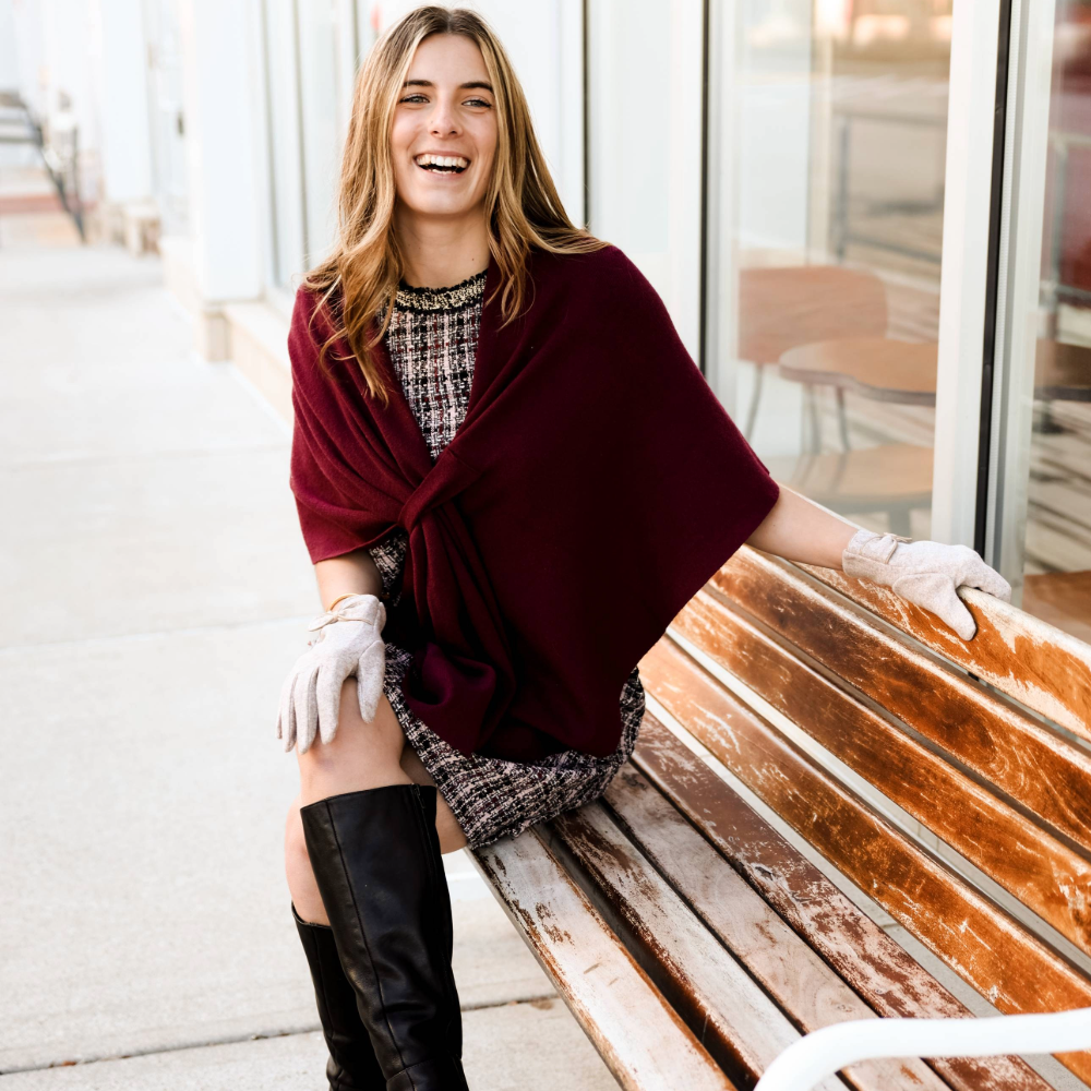 Top It Off - Wholesale Wrap - Women's - Katie Knit Solid Keyhole Wrap-Soft & Stylish Shawl15