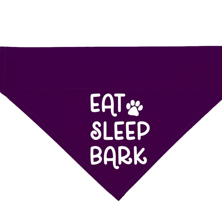 Eat Sleep Bark - Funny Quote Over Collar Dog Bandana for wholesale by Woofingtons & Company