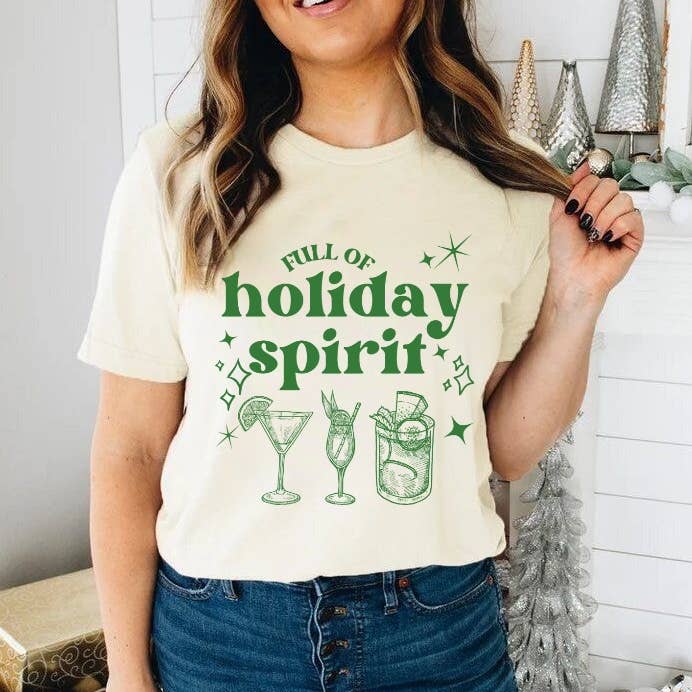 Holiday Spirit t-shirt grafisk tee efterårsferie for engroshandel hos The Candy Collections