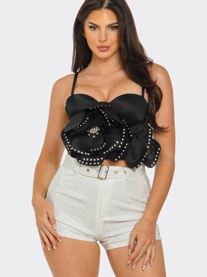 NEWGENS - Wholesale Corset - Women's - NT1113A 3D Floral Bustier Crop Top8