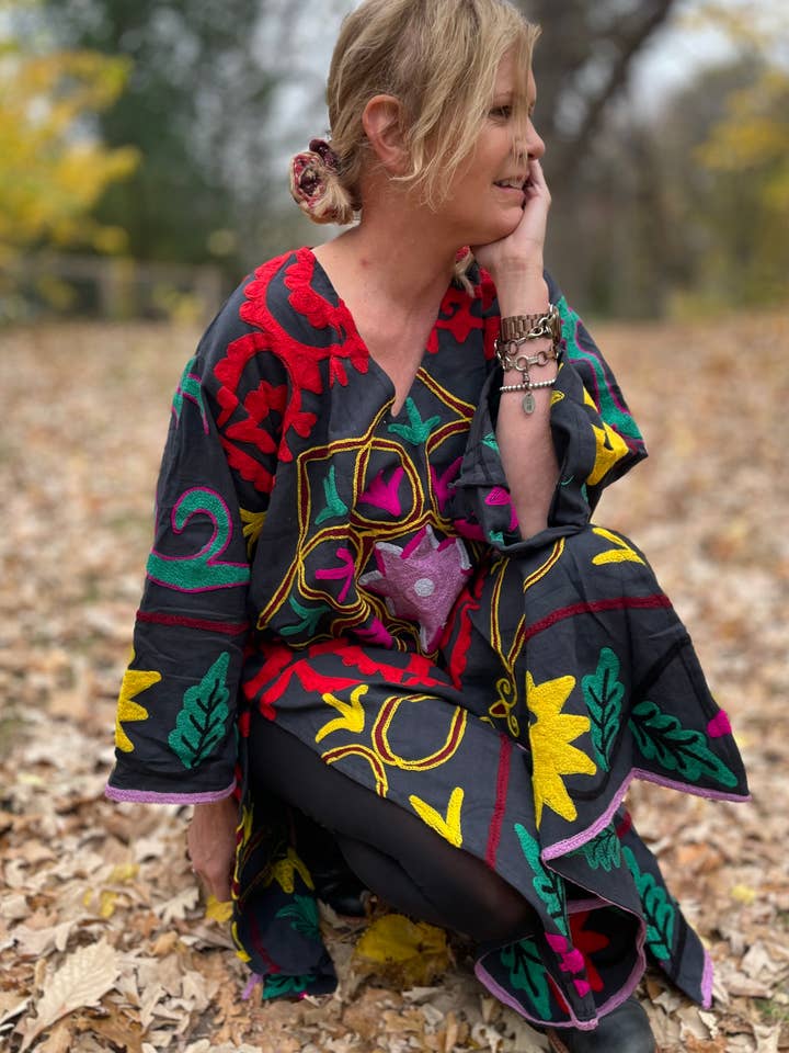 Bohemian Grace - Wholesale Dress - Women's - Fanny Suzani Embroidered Dress.
