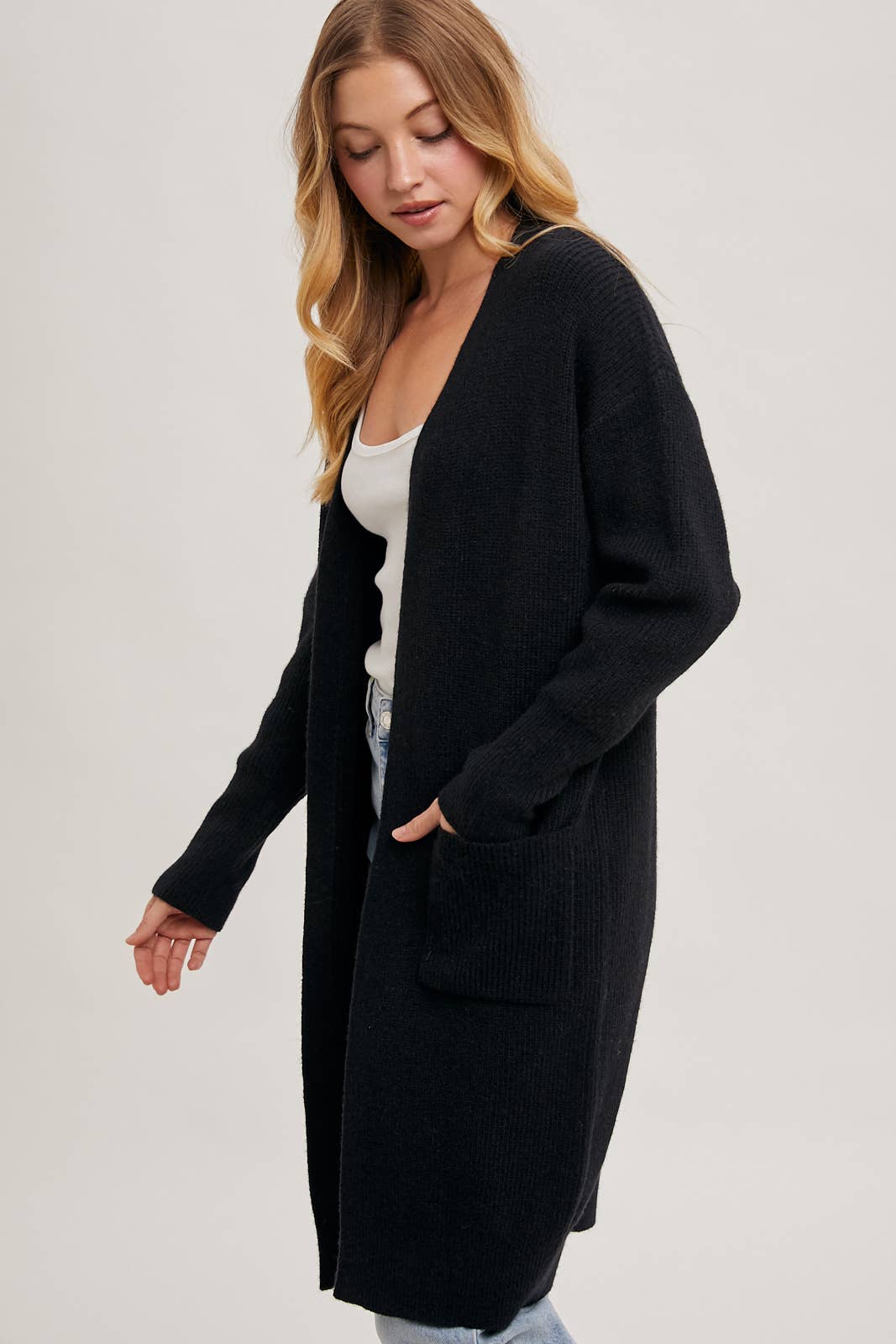 Bluivy – wholesale Cardigan – Women’s – RIBBED OPEN FRONT CARDIGAN5