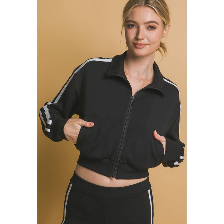 HiteJeans - Wholesale Jacket - Women's - Side Stripe Mock Jacket with Side Pockets3