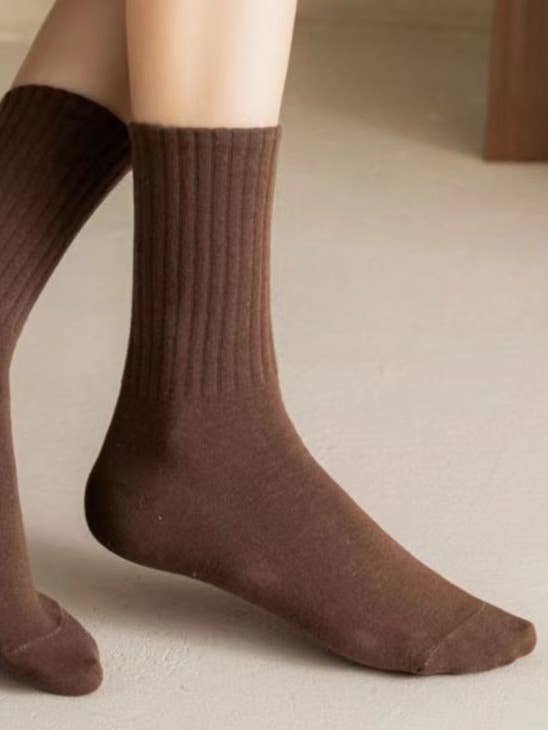 Sweetkama - Vendita all'ingrosso Calzini - Donna - Calzini da donna a coste a tinta unita sopra la caviglia SKASC41808