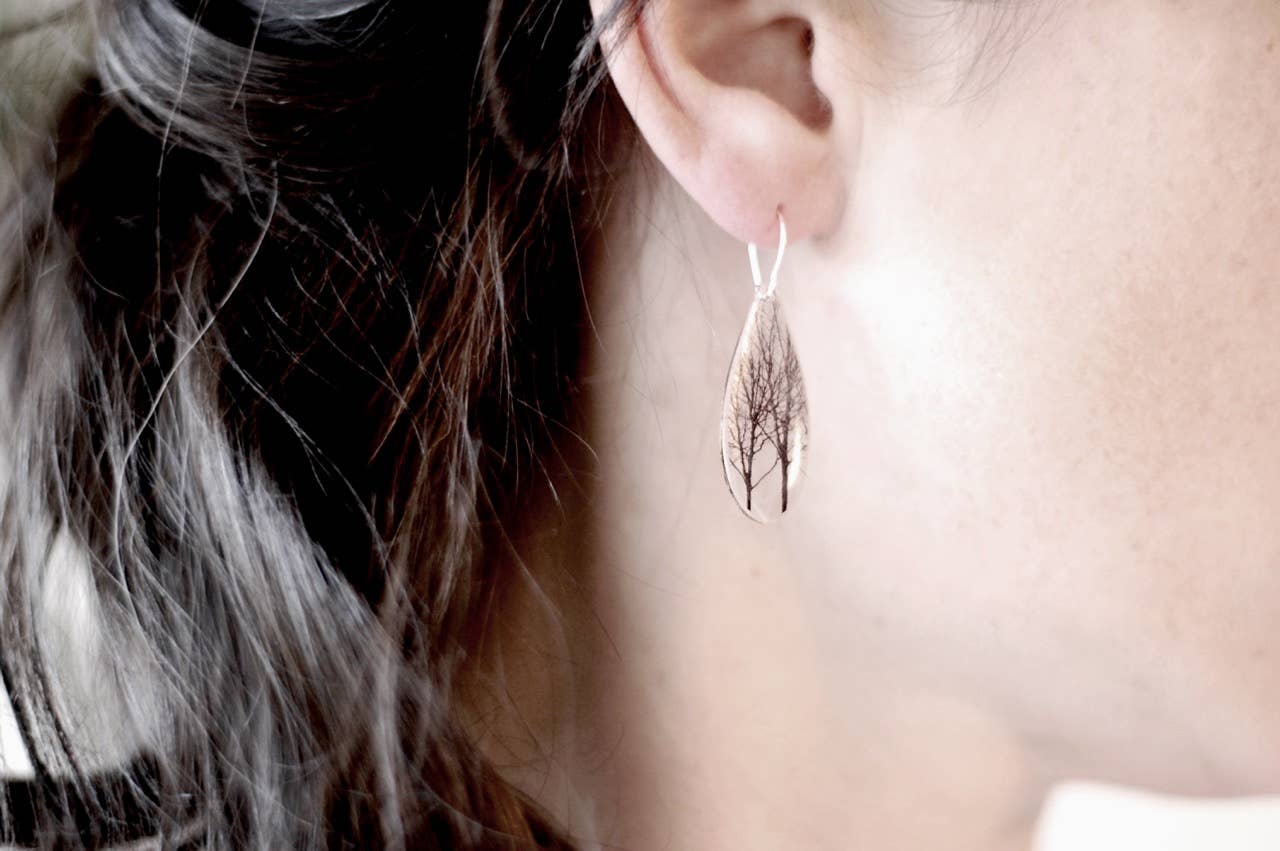 Black Drop Designs - Wholesale Dangle Earrings - Drip Green Tree Earrings1