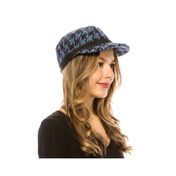 DNMC - Wholesale Newsboy/Schoolboy Hat - Women's - Women's Fashion Cadet Cap - Wool Blend - 2 Colors3