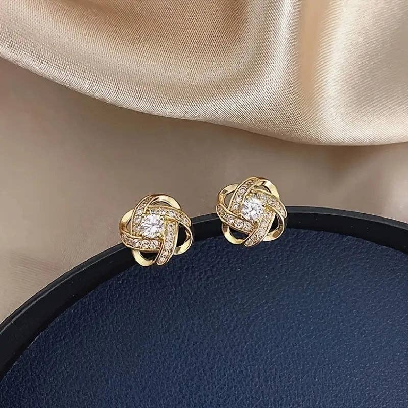 Huis Van Merken - Wholesale Stud/Post Earrings - Leaf Stud Earrings - Stainless Steel Crystal Jewelry2