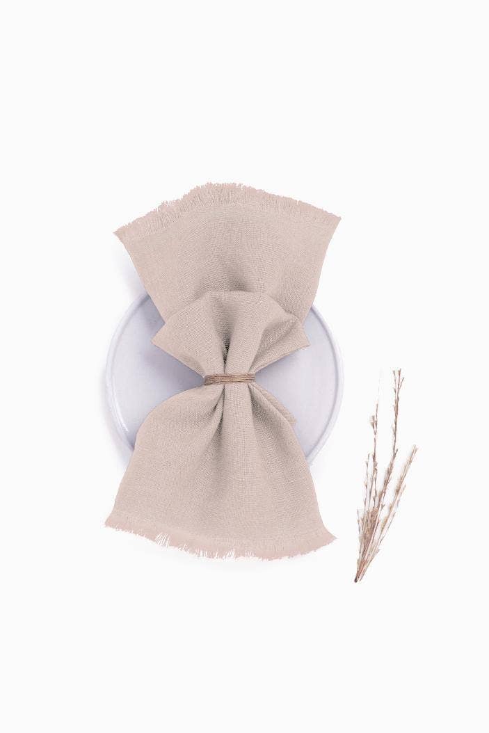 Live Linen - Wholesale Tablecloth - Minimalist Linen Napkin – Fringe Detail10