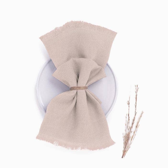 Live Linen - Wholesale Tablecloth - Minimalist Linen Napkin – Fringe Detail10