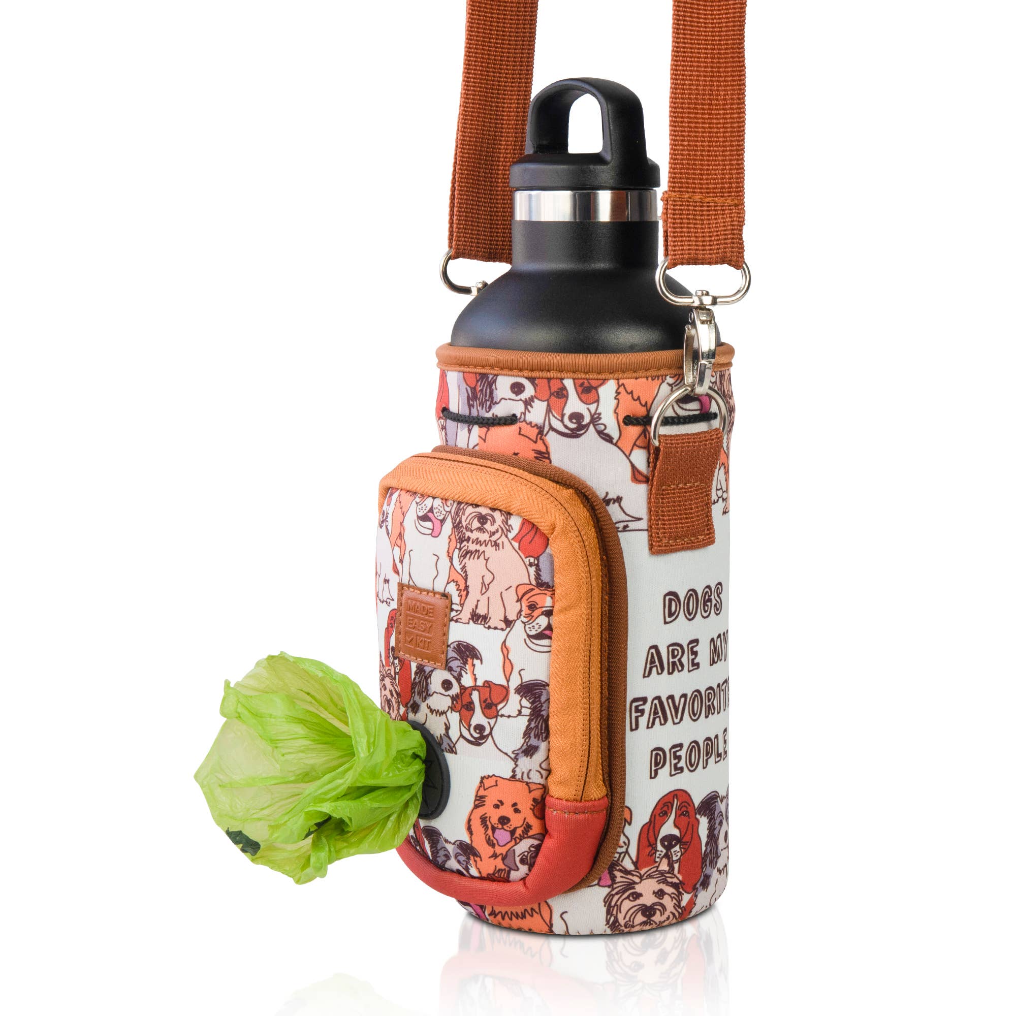 MADE EASY KIT – Suporte para garrafas/garrafeira por atacado – Kit fácil de transportar garrafa de água com bolso para saco de cocô de cachorro35