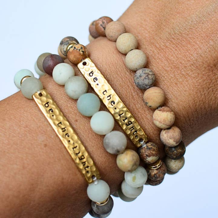 Two and Crew - Wholesale Beaded Bracelet - Be The Light Stone stretch bracelet Christian faith jewelry