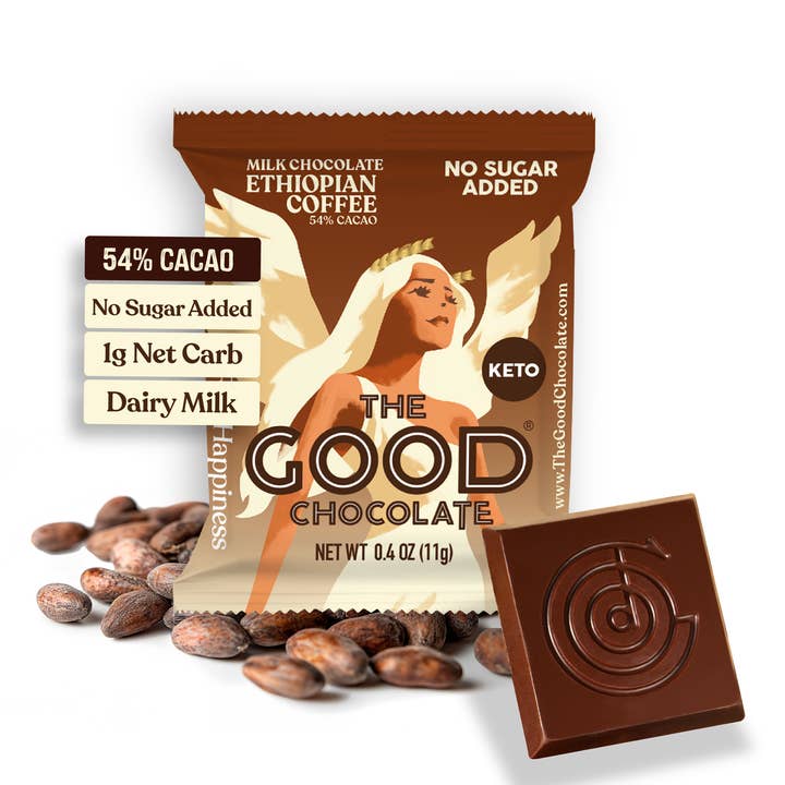 Ethiopian Coffee Milk Chocolate Square / 0.4 oz (11g) for wholesale by The Good Chocolate