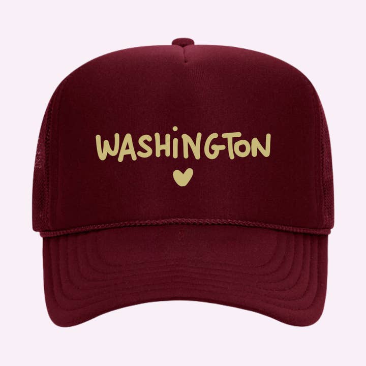 I LOVE WASHINGTON ♡ printed trucker hat for wholesale by BFFS & BABES