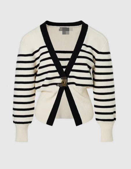 SALINA TRADING INC – wholesale Cardigan – Women’s – Minimalist V-Neck Button Knit Cardigan4