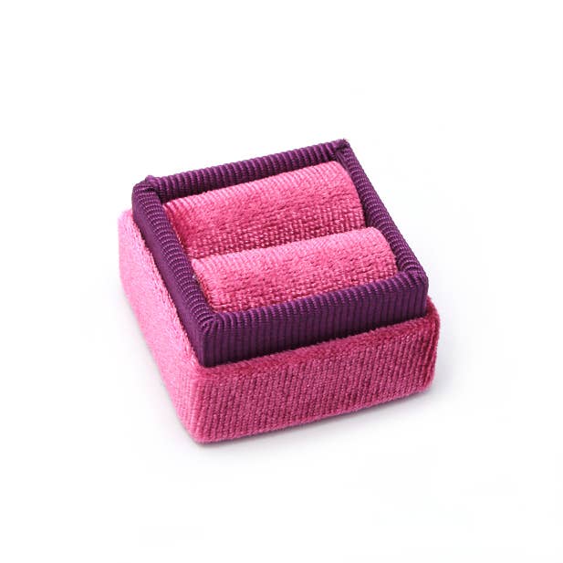Inca UK – Großhandel Schmuckschatulle/-Organizer – Ringbox aus fuchsienrosa Samt, Größe 3,6 x 3,6 x 3,6 cm3