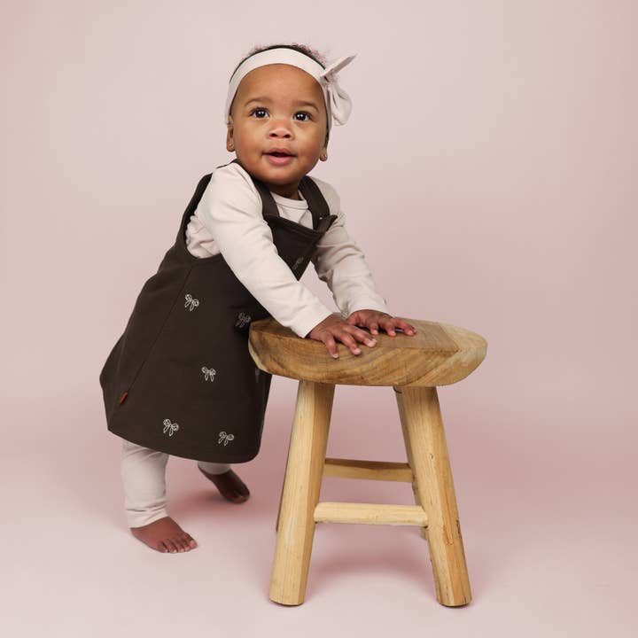 Zeehondenbruin Ballerina Baby Dress Bow | Seal Brown for wholesale on Faire2