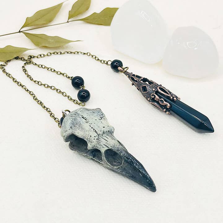 GemMeet - Wholesale Pendant/Charm Necklace - Gothic Raven Crystal Pendant