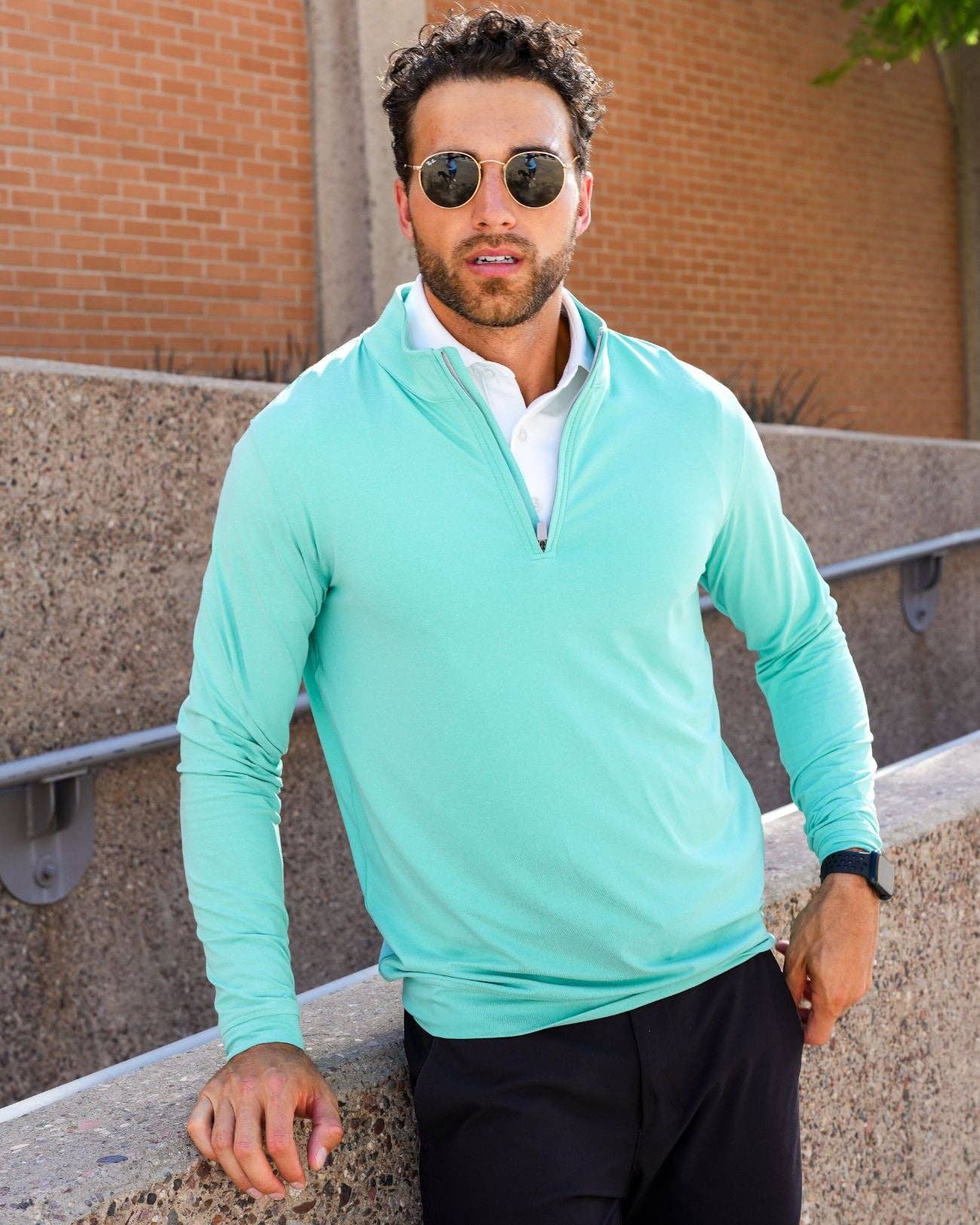 USA Palm – Polo - Homem por atacado – Fecho de 1/4 Mesclado123