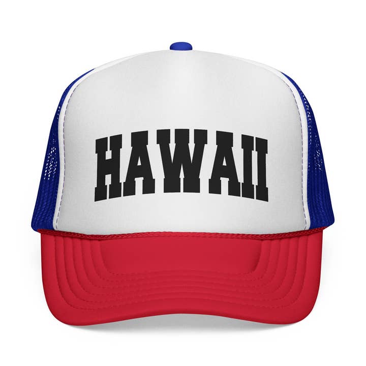 Hawaii Retro Collegiate Style Trucker Hat for wholesale by Hey Mountains