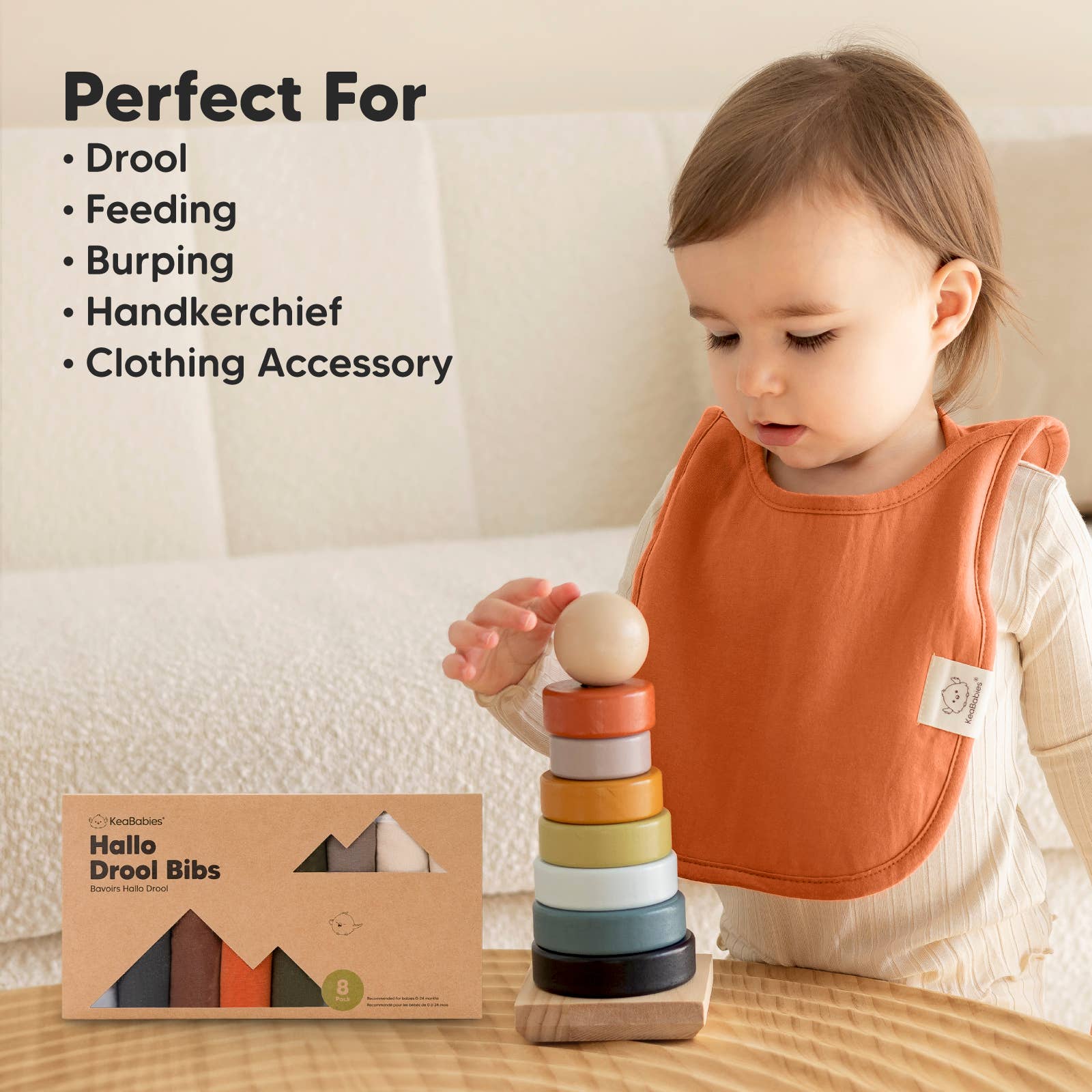 Animaux de compagnie et pattes KeaBabies Lot de 8 bavoirs Hallo Drool en vente sur Faire7